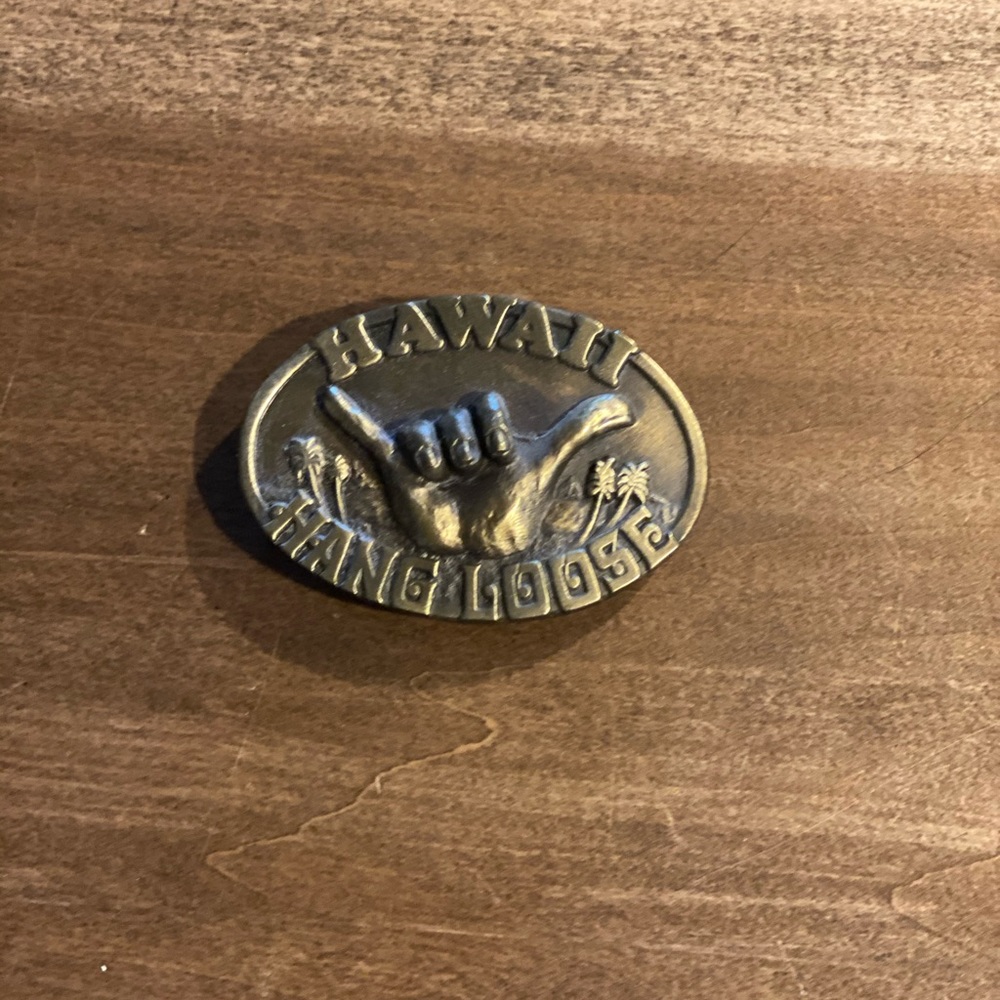Vintage Hawaii Gold Belt Buckle